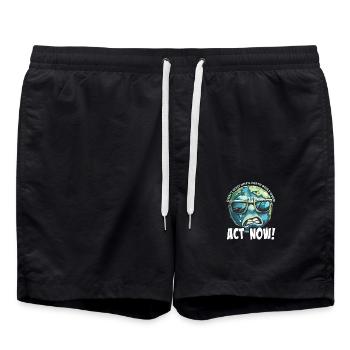 Handel Jetzt Erderwärmung Protest - Badeshorts - Schwarz - Vorne - AI Model Male 185 light (185cm)