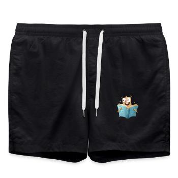 Reading pleasure for book lovers - Swim Trunks - black - Front - AI Model Male 185 light (185cm)