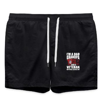 Ich bin Vater, Opa und Veteran, nichts macht mir Angst - Badeshorts - Schwarz - Vorne - AI Model Male 185 light (185cm)