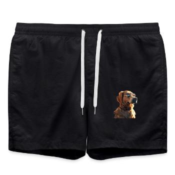 Golden Retriever Dog Dog Mom Dogs Lover - Swim Trunks - black - Front - AI Model Male 185 light (185cm)