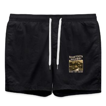 Escouade de road trip sur l’autoroute Beartooth - Short de bain - noir - Devant - AI Model Male 185 light (185cm)