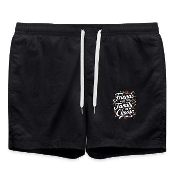 Freunde Sind Die Familie, Die Wir Wählen - Badeshorts - Schwarz - Vorne - AI Model Male 185 light (185cm)
