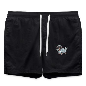 Teckel déguisé en poisson - Short de bain - noir - Devant - AI Model Male 185 light (185cm)