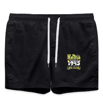 80 Jahre Geburtstagsgeschenk Frau aus dem Jahr 1945 - Badeshorts - Schwarz - Vorne - AI Model Male 185 light (185cm)