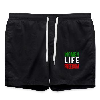 Women life freedom - Badeshorts - Schwarz - Vorne - AI Model Male 185 light (185cm)