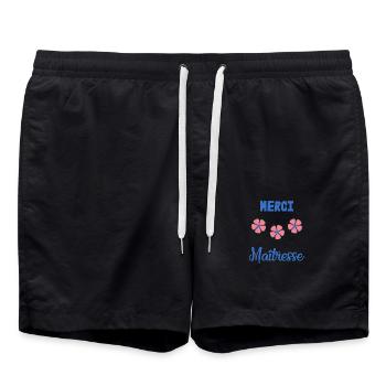 MERCI. MERCI MAÎTRESSE. CADEAU MAÎTRESSE. VACANCES - Short de bain - noir - Devant - AI Model Male 185 light (185cm)