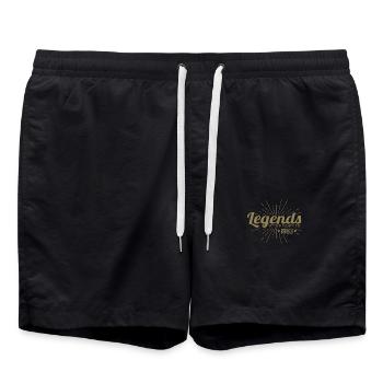 Legenden wurden 1983 geboren - Badeshorts - Schwarz - Vorne - AI Model Male 185 light (185cm)