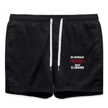 klettern bergsteiger alpinist bergfex - Badeshorts - Schwarz - Vorne - AI Model Male 185 light (185cm)