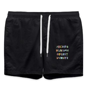 ALPHABET. ABÉCÉDAIRE. VIVE LA RENTRÉE. RENTRÉE DES - Short de bain - noir - Devant - AI Model Male 185 light (185cm)