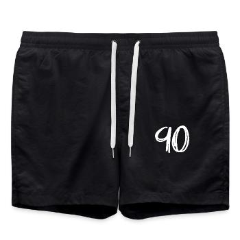 90 ANS. 90e ANNIVERSAIRE. ANNIVERSAIRE 90 ANS. AN - Short de bain - noir - Devant - AI Model Male 185 light (185cm)