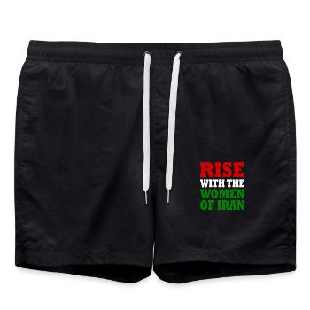Rise with the women of iran - Badeshorts - Schwarz - Vorne - AI Model Male 185 light (185cm)