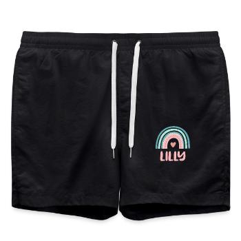 Lilly Name Rainbow Baby - Swim Trunks - black - Front - AI Model Male 185 light (185cm)