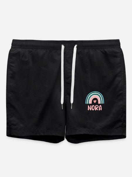 Nora Name Rainbow Baby - Swim Trunks - black