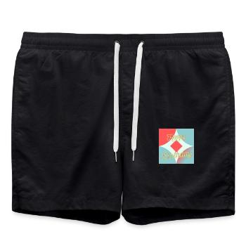 BIRTHDAY,HAPPY BIRTHDAY,HAPPY BIRTHDAY - Swim Trunks - black - Front - AI Model Male 185 light (185cm)