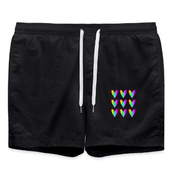 MOM. MOTHER'S DAY. HAPPY MOTHER'S DAY. I LOVE YOU - Swim Trunks - black - Front - AI Model Male 185 light (185cm)