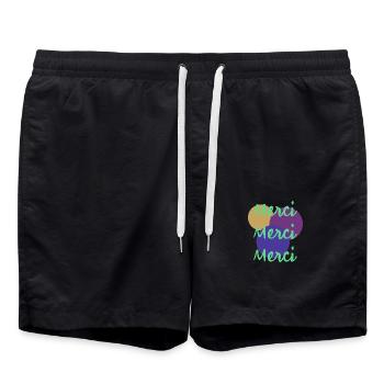 MERCI. MERCI MAÎTRESSE. CADEAU MAÎTRESSE. VACANCES - Short de bain - noir - Devant - AI Model Male 185 light (185cm)