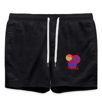 MERCI. MERCI MAÎTRESSE. CADEAU MAÎTRESSE. VACANCES - Short de bain - noir - Devant - AI Model Male 185 light (185cm)