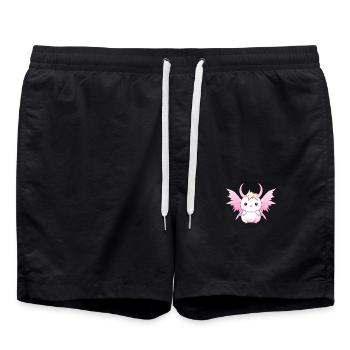 Axolotl Angels & Devils - Design avec cornes et - Short de bain - noir - Devant - AI Model Male 185 light (185cm)