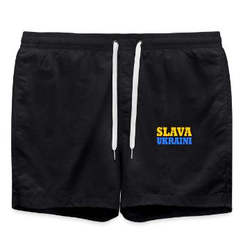 Slava ukraini - Badeshorts - Schwarz - Vorne - AI Model Male 185 light (185cm)