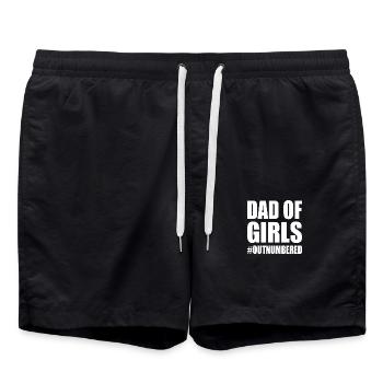 Dad of girls outnumbered - Badeshorts - Schwarz - Vorne - AI Model Male 185 light (185cm)
