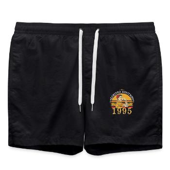 1995 Vintage Born In 1995 Geburtstagsgeschenk - Badeshorts - Schwarz - Vorne - AI Model Male 185 light (185cm)