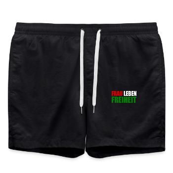 Frau leben freiheit - Badeshorts - Schwarz - Vorne - AI Model Male 185 light (185cm)