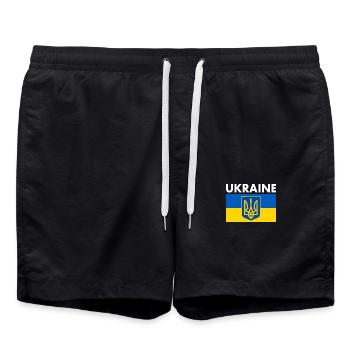 Ukraine - Swim Trunks - black - Front - AI Model Male 185 light (185cm)