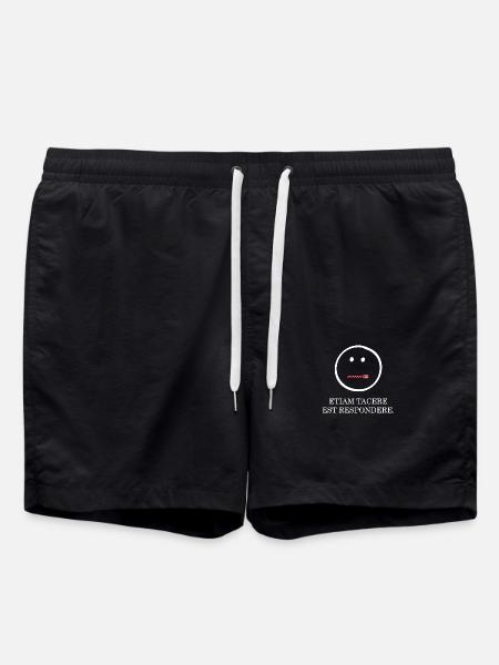 schweigen ist auch eine antwort latein weiss - Badeshorts - Schwarz