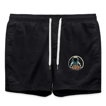 Astronaute avec un design d’espace de pizza salami - Short de bain - noir - Devant - AI Model Male 185 light (185cm)