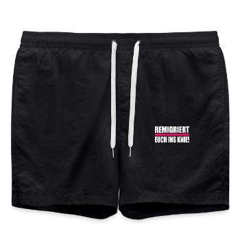remigriert euch ins knie - Badeshorts - Schwarz - Vorne - AI Model Male 185 light (185cm)