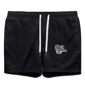 Wildschwein Wildsau Schwein Sau Schweine - Badeshorts - Schwarz - Vorne - AI Model Male 185 light (185cm)
