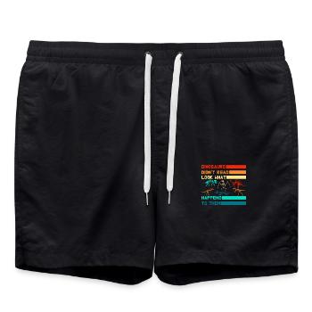 Dinosaurs didn't read look what happened to them - Badeshorts - Schwarz - Vorne - AI Model Male 185 light (185cm)