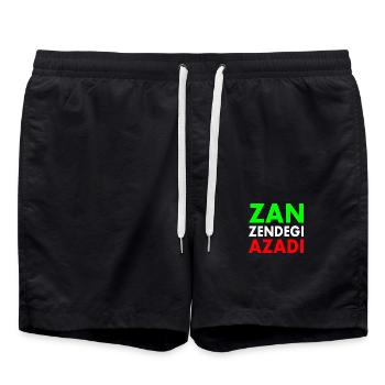 Women life freedom iran - Swim Trunks - black - Front - AI Model Male 185 light (185cm)