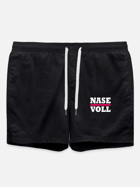Nase voll - Badeshorts - Schwarz