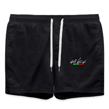 Women life freedom - Swim Trunks - black - Front - AI Model Male 185 light (185cm)