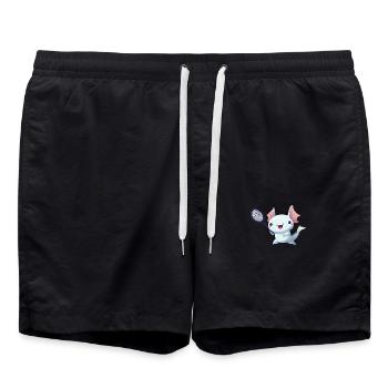 axolotl tennis badminton - Badeshorts - Schwarz - Vorne - AI Model Male 185 light (185cm)