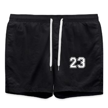 23 - Badeshorts - Schwarz - Vorne - AI Model Male 185 light (185cm)