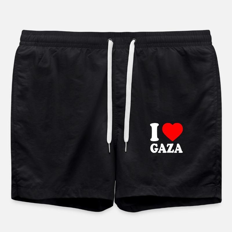 I love gaza - Swim Trunks - black