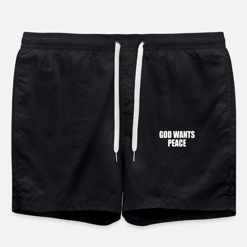 God wants peace - Swim Trunks - black
