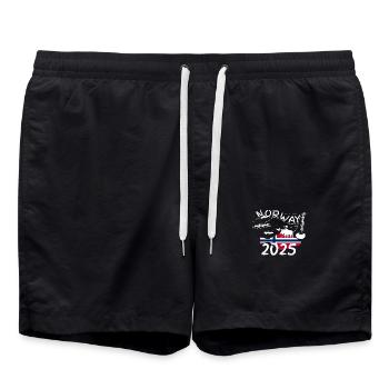 Norway 2025 Halibut with mountains and moose fishing - Swim Trunks - black - Front - AI Model Male 185 light (185cm)