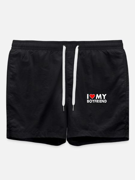 I love my boyfriend - Swim Trunks - black