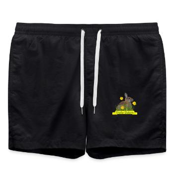 Frohe Ostern Osterhase - Badeshorts - Schwarz - Vorne - AI Model Male 185 light (185cm)