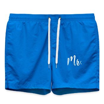 M. Matching Couple Fiançailles Mariage Lune de miel - Short de bain - cobalt blue - Devant