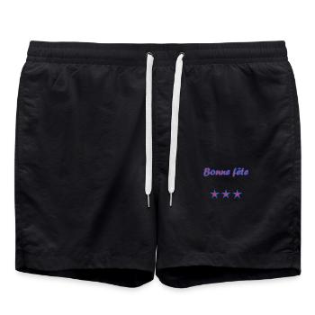 BONNE FÊTE. FÊTE DES MÈRES. FÊTE DES PÈRES. FÊTE - Short de bain - noir - Devant - AI Model Male 185 light (185cm)