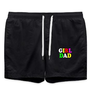 Girl dad - Badeshorts - Schwarz - Vorne - AI Model Male 185 light (185cm)