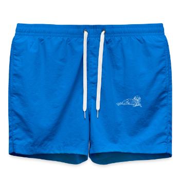 Dog white - Swim Trunks - cobalt blue - Front