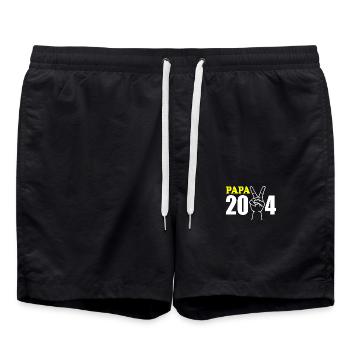 Papa 2024 - Badeshorts - Schwarz - Vorne - AI Model Male 185 light (185cm)