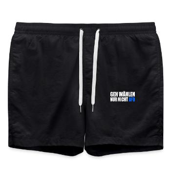 geh wählen nur nicht afd - Badeshorts - Schwarz - Vorne - AI Model Male 185 light (185cm)