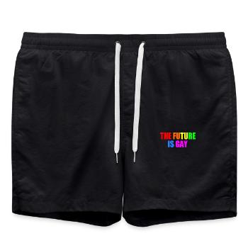 The future is gay - Swim Trunks - black - Front - AI Model Male 185 light (185cm)