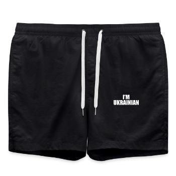 Ukraine - Short de bain - noir - Devant - AI Model Male 185 light (185cm)